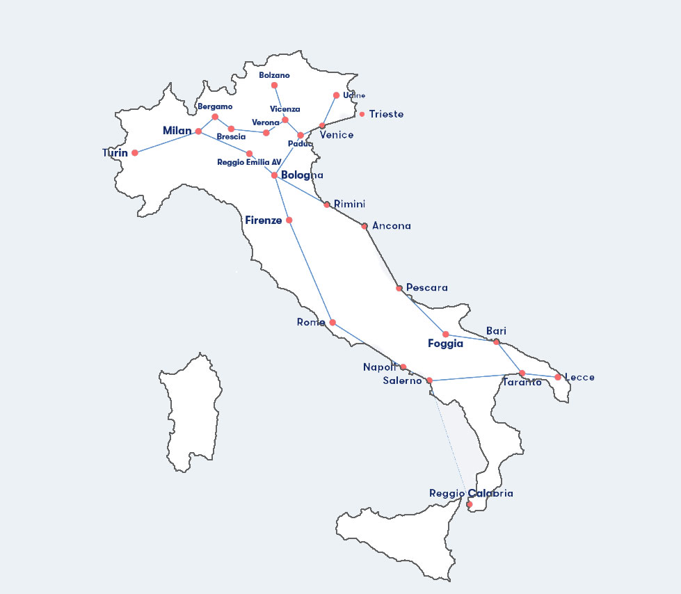 Trenitalia route map