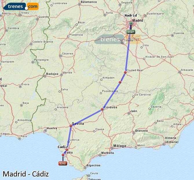 Train Madrid to Cádiz