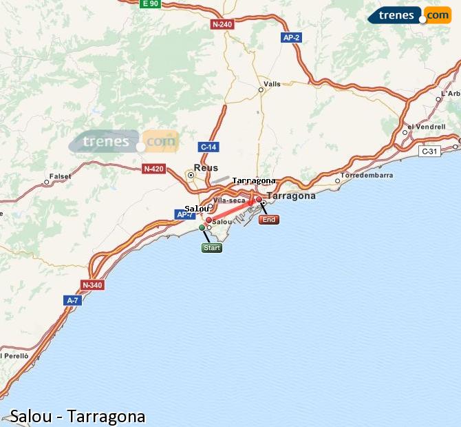 Train Salou to Tarragona